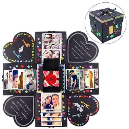NY Quad DIY fotoalbum overraskelse bursdagspresang par gave kjærlighet minne fotoboks egnet for jubileum, bursdag, valentinsdag og bryllup