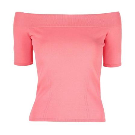Alexander McQueen, Boat Neck Top Roze, Dames, Maat:S,polyester