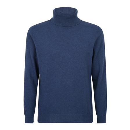 Zanone Pull Colloalto Lana Cashmere Blå, Herre Strik