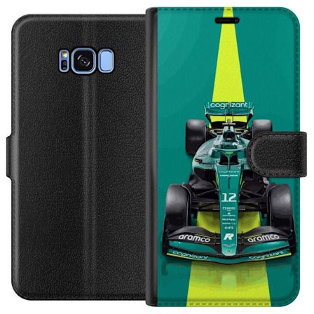 Kompatibelt Lommeboketui til Samsung Samsung Galaxy S8 Aston Martin Formel 1-bil i grønt racingdesign med moderne studiofølelse