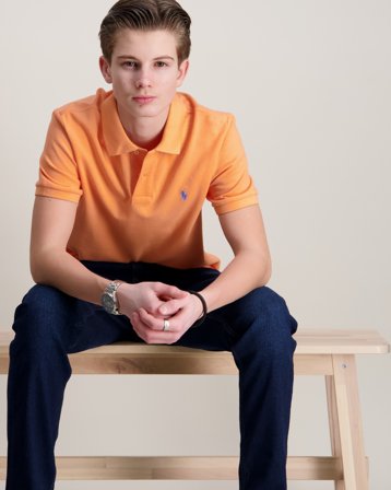 Polo Ralph Lauren Slim Fit Cotton Mesh Polo Shirt Orange Piké Kille - Kids Brand Store