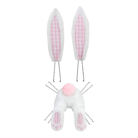 Påskefest Ansiktsløs Dukke Kanin Ornament Påskefestival Tema Scene Layout Dekorasjon Rosa Rutete