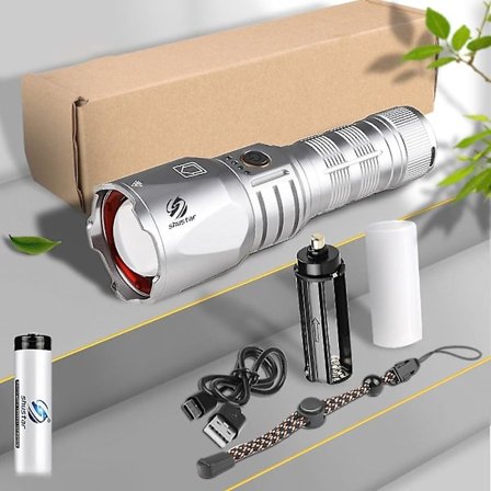 Shustar Høystyrke LED Oppladbar Lommelykt Xhp160 Torch