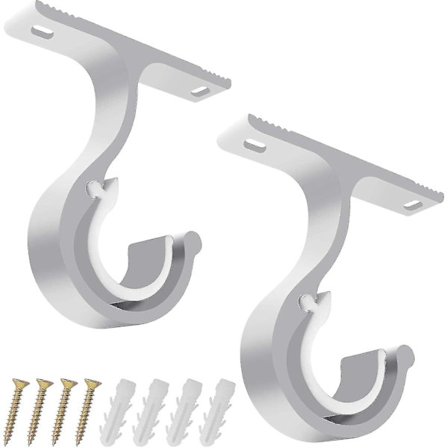 Gardinstangsbeslag, passer til 28 mm (1-1/8") diameter gardinstang, (hvid)