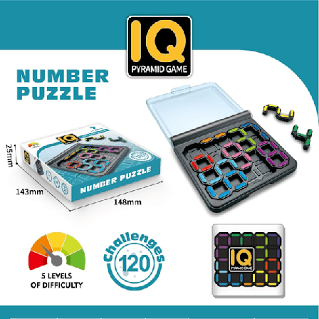 SmartGames IQ Digits - Matematiikan päättelymatkapeli 7-vuotiaille ja aikuisille, 120 haastetta