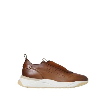 Santoni High Running leather sneakers , Bruin , Heren , Maat: 39 EU