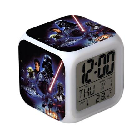 Star Wars Alarmur Star Wars: The Force Awakens LED Alarmur Kvadratisk Ur Digital Alarmur med Tid, Temperatur, Alarm, Dato