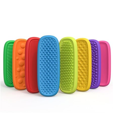 Fidget toy 8-pak i silikone - farverige taktile overflader