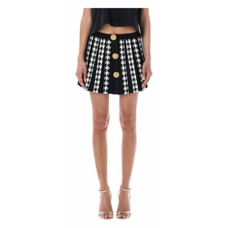 Balmain Nederdel Yf1Lb479Kc23 Sort, Dame