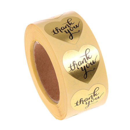 500 tackklistermärken mini pyssel hantverk guld hjärtformade etiketter