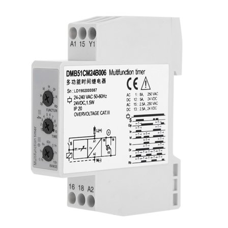 Multi Voltage Tidsrelé Forsinkelse AV Bryter DC 24V AC 24-240V 7 Funksjonsalternativer