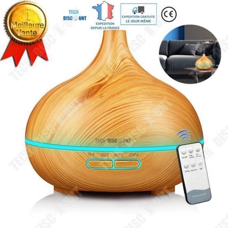 Aroma diffuser med LED-lampe 7 farver - 400ml lunavo – fjernstyret æterisk olie diffuser