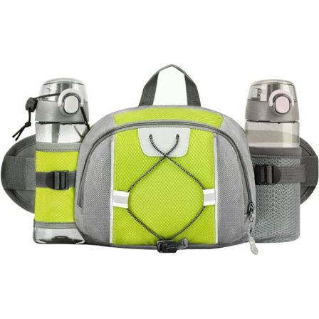 Suuri vyölaukku naisille, vedenpitävä vyölaukku pullotelineellä, kevyt vyölaukku juoksuun, pyöräilyyn, patikointiin, koiran ulkoilutukseen, vihreä