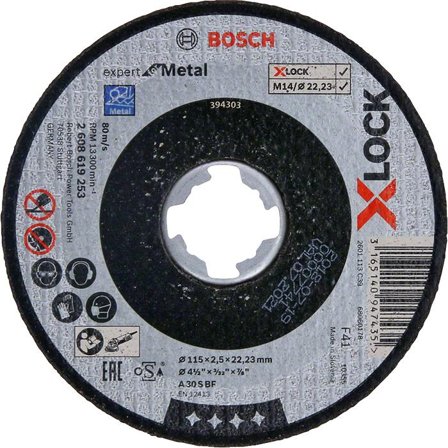 Bosch Expert for Metal Kappeskive X-LOCK, rett skjæring 115 × 2,5 × 22,23 mm, Maskintilbehør & forbruk