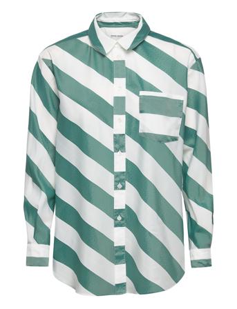 Arianna Sheer Stripe Shirt Langærmet Skjorte Multi/mønstret Wood Wood