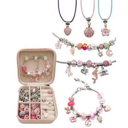 Enhörningsarmband för flickor, smyckesset för barn från 6 år, leksaker för 5-12 år med gör-det-själv-armband, påskpresenter