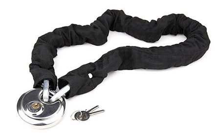 JERNIA SYKKELLÅS 115CM 10X10MM KJEDE I STRØMPE LÅSHUS 80MM