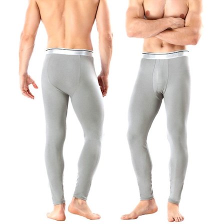 Termobukser Herre Vinter Tykk Fleeceforet Lange Varme Leggings Grå L