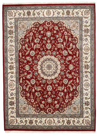 Orientalischer Nain Indisch Teppich 241X330 Braun/Orange Wolle, Indien