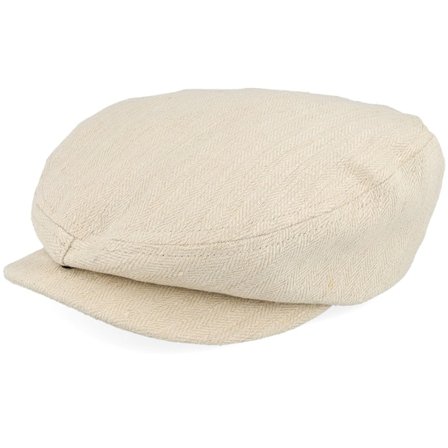 CTH Ericson - Beige flatcap Cappellino - Viktor Herringbone Hemp Natural Flat Cap @ Hatstore