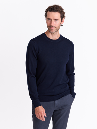 MATCH - Berto merino genser - Mario Conti - Str. XXL - Herre - Gensere & Cardigans - Blå - 100% ull-merino