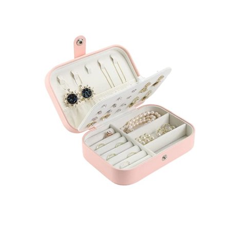 Smyckeskrin Organizer, Resesmyckesförvaringsväska, Liten Bärbar Smyckeskrin för Ringar, Örhängen, Halsband Smyckesorganiserare Present till Flickvän, 