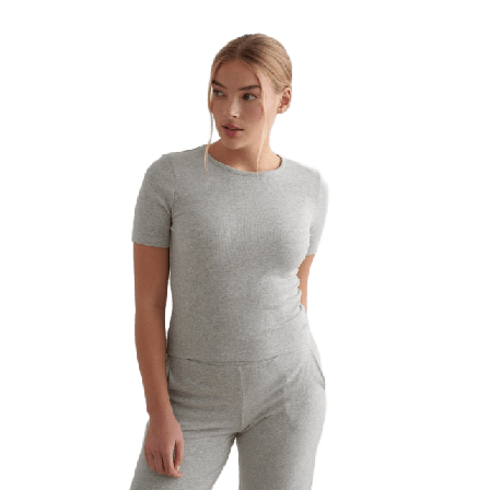 aim'n Ease Ribbed Short Sleeve Tröjor & jackor Dam Grå M