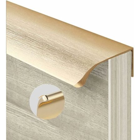 6 stk. aluminium kjøkkenhåndtak usynlige håndtak børstet gull