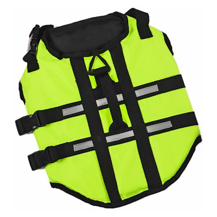Hunde redningsvest/Hunde flytevest med topphåndtak og reflekterende stropper/Hunde redningsvest (Grønn - M)