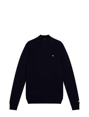 Kian Knitted Sweater Sport Knitwear Half Zip Jumpers Navy J. Lindeberg