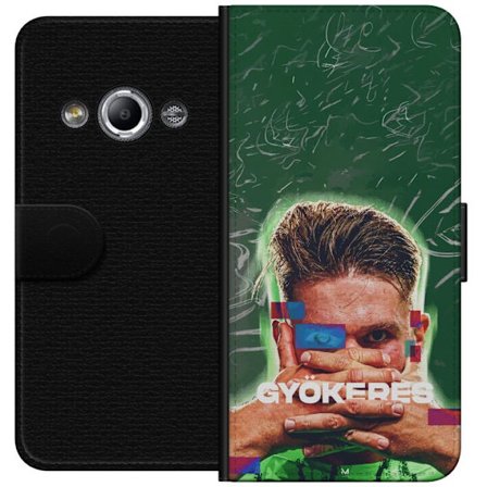 Yhteensopiva Lompakkokotelo Samsung Galaxy Xcover 3 Lamine Yamal Barcelonan pelipaidassa, jossa on neonvaloja ja punaisia ja sinisiä salamoita dramaat