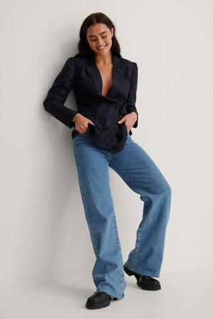 Trendyol Rutig Blazer - Blazers - Blå - EU 34