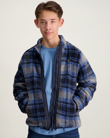 Lyle & Scott Jacquard Sherpa Fleece Blau Jacken Jungen - Kids Brand Store