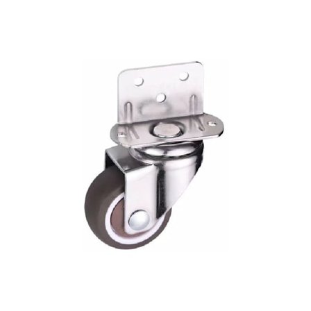 Små möbelsvängbara hjul, 32 mm utan broms, L-monteringsplatta, lämplig