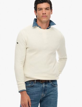 Superdry Lw Cotton Texture Jumper - White - XL
