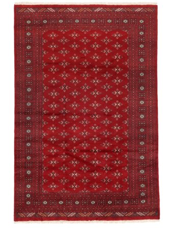 Pakistan Bokhara 3Ply Tæppe 201X301 Mørkerød/Sort Uld, Pakistan