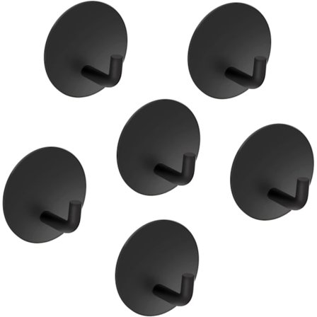 6 stk. selvklæbende vægkrog, væg knagerække, rustfrit stål væg