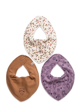 Pippi Bandana Bib Girl -Aop (3-Pack) - Multi/patterned - ONE SIZE
