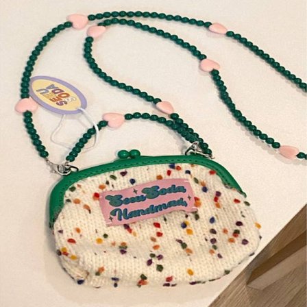 Rainbow Knitted Bag Crossbody Bag Söt Handväska