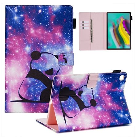 Samsung Galaxy Tab S5e tyylikäs kuvio nahkainen flip case - Panda