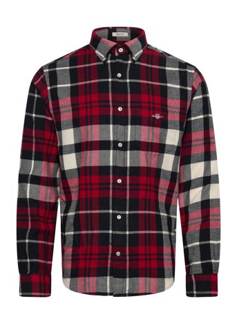 GANT Reg Flannel Check Shirt - Red - L