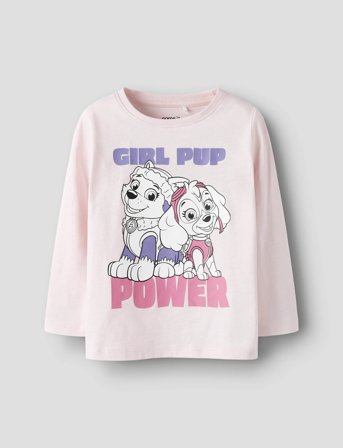 name it Nmfvana Paw Ls Top Cplg - Pink - 110