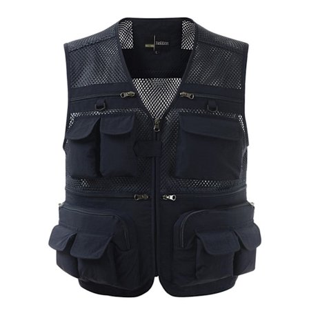 Mænds Meshes Udendørs Fiskeveste Flere Lommer Åndbar Vest Jakker