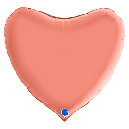 Stor Hjerteballon Satin Rosaguld