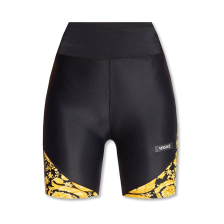Versace, Cropped leggings Zwart, Dames, Maat:S