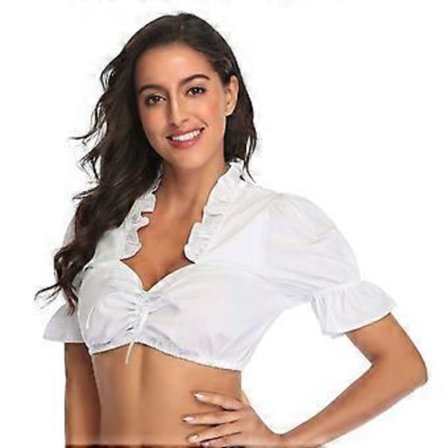 Dam Oktoberfest Bayersk Kostym Traditionell Dirndlblus Ölträdgård Crop Top (XL)