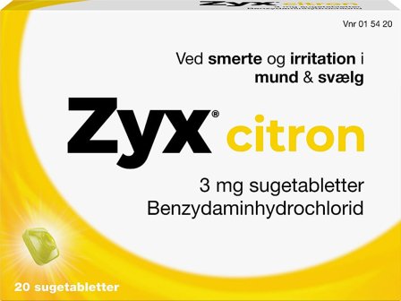 Zyx Citron Sugetabletter 3 mg 20 stk, Medicin & Pleje, Håndkøbsmedicin, Forkølelse