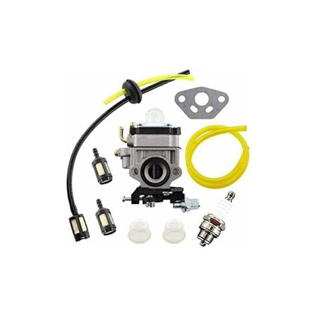 Carburetor Kit for AL-KO Alko Grass Trimmer Models BC410, BC4535, BC4125, with Hose and Fuel Filter.