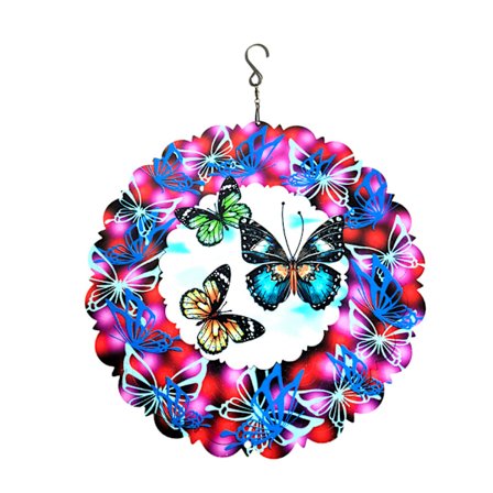 til Butterfly Wind Spinner 3D Metal Skulpturer Kinetic Hængende Whirligig Vindmølle