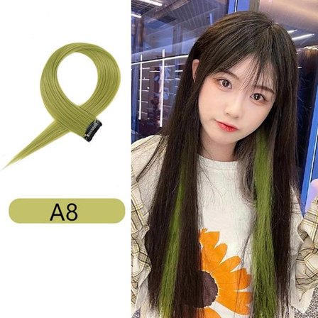 60 cm hårforlengelsesklemme i hårstykke Langt rett hengende øre